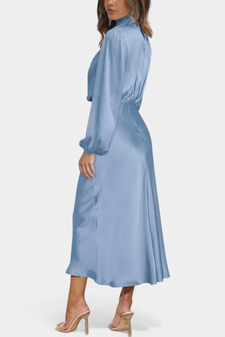 Cecila - Maxi dress with a high collar and floral pattern