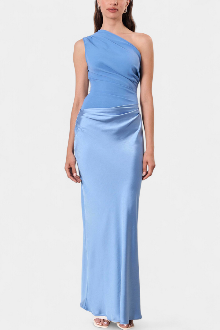 Ottavia - Long Pleated One-Shoulder Dress